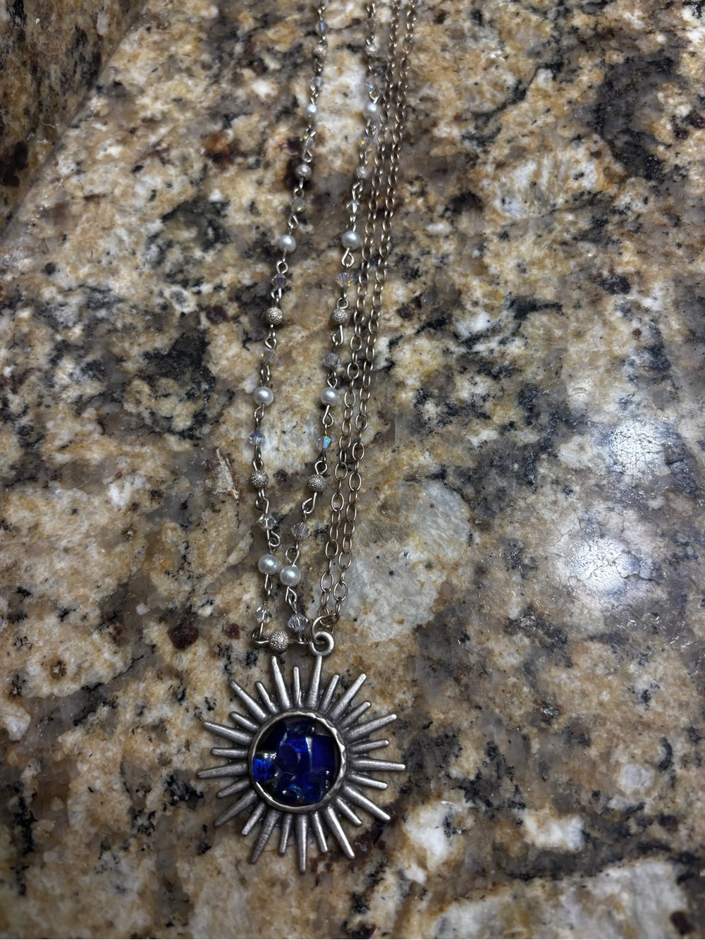 Seaglass sun necklace